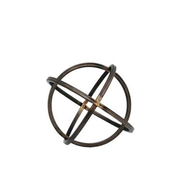 H2H 8 x 8 x 8 in. Metal Orb Dyson Sphere Design, Rust Finish - Gunmetal Gray, Small H22502259